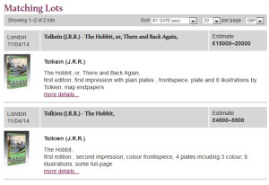Tolkien, first edition Hobbit, auction with Dreweatts & Bloomsbury Auctions (c)