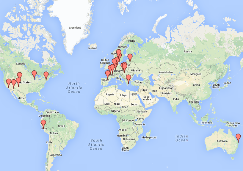 Tolkien Reading Day 2014 - event map (c) Google/ The Tolkienist