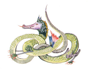 J.R.R. Tolkien dragon design (c) Tolkien Trust