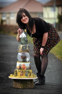 Tracey Rothwell with her Labyrinth cake