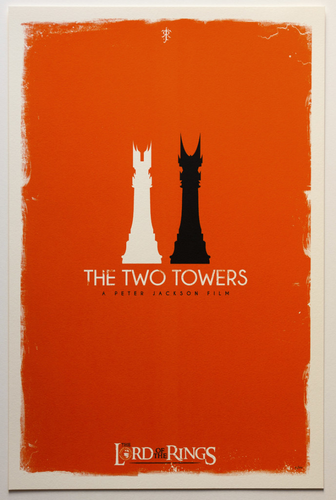 Tolkien Minimalist Posters: Patrick. Connan. The Two Towers (c), 2nd version