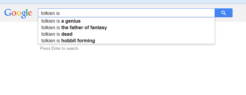 Tolkien is ... Google Autocomplete (c)