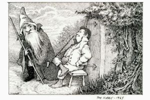 [Study of Bilbo Baggins and Gandalf] (c) Beinecke Rare Book & Manuscript Library et al.